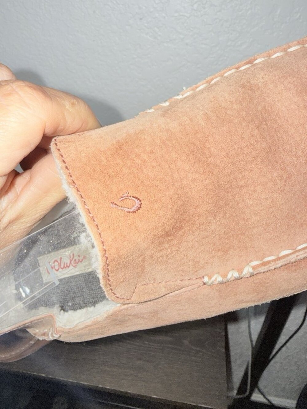 Olukai Nohea Slipper Womens 8 Pink Suede Shearling Lined Moccasin 20269-WCWC - Picture 8 of 10